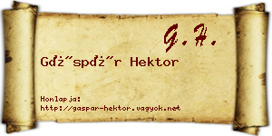 Gáspár Hektor névjegykártya